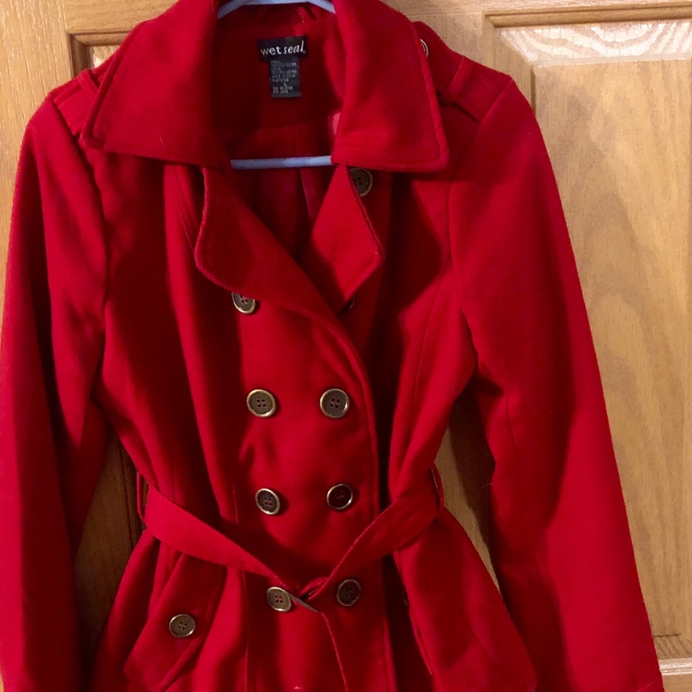 Wet Seal - Red Pea Coat